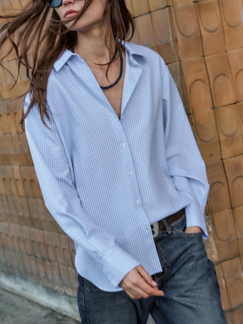 NWT Zara PLAID OXFORD SHIRT XS